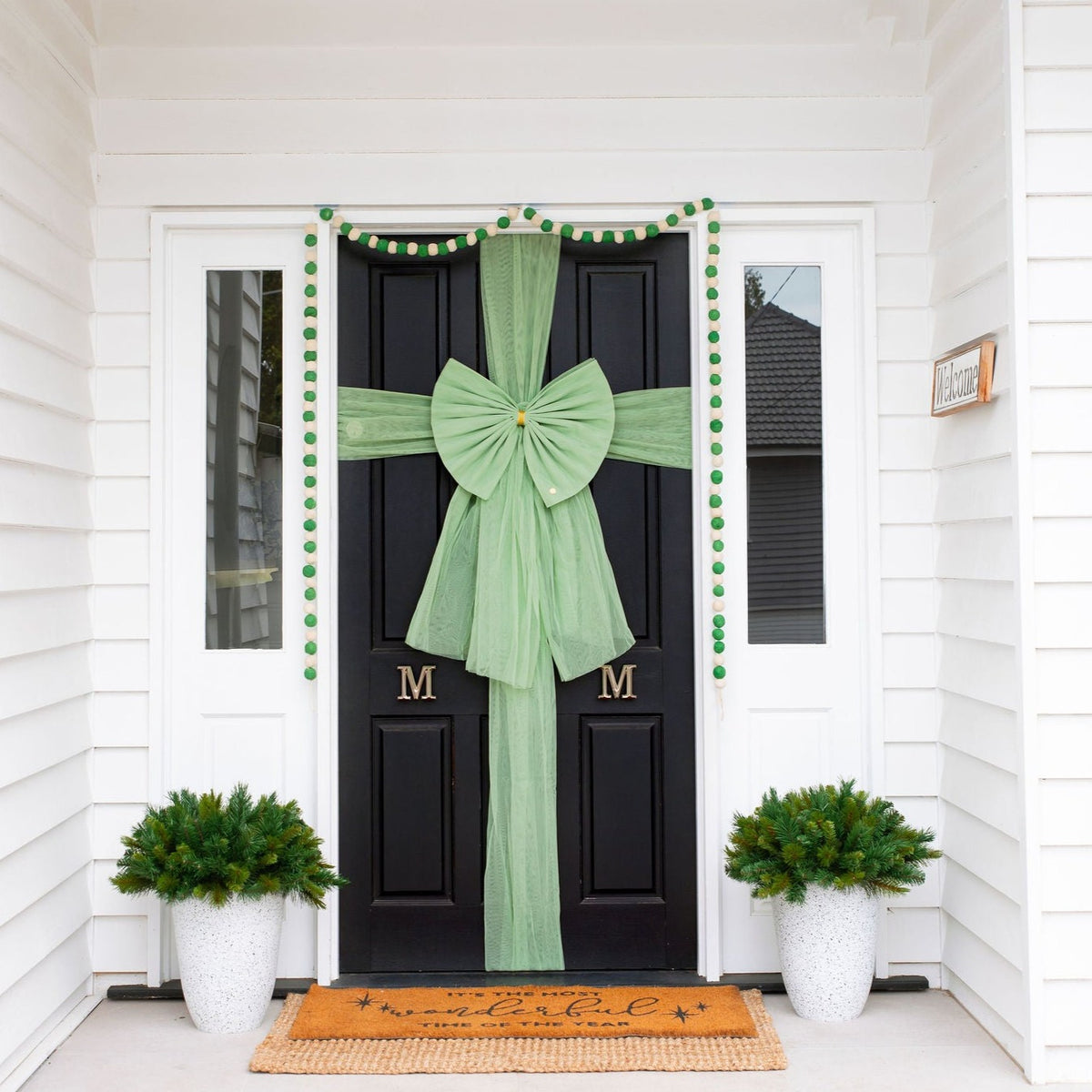 Christmas Cabinet Door Ribbons Bows Large Christmas - Temu