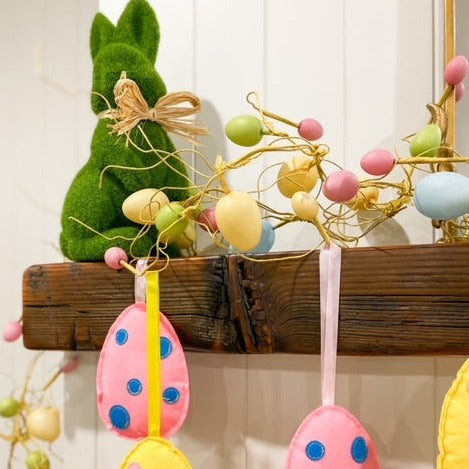 Pink & Blue Easter Egg Felt Ornament - Bowble
