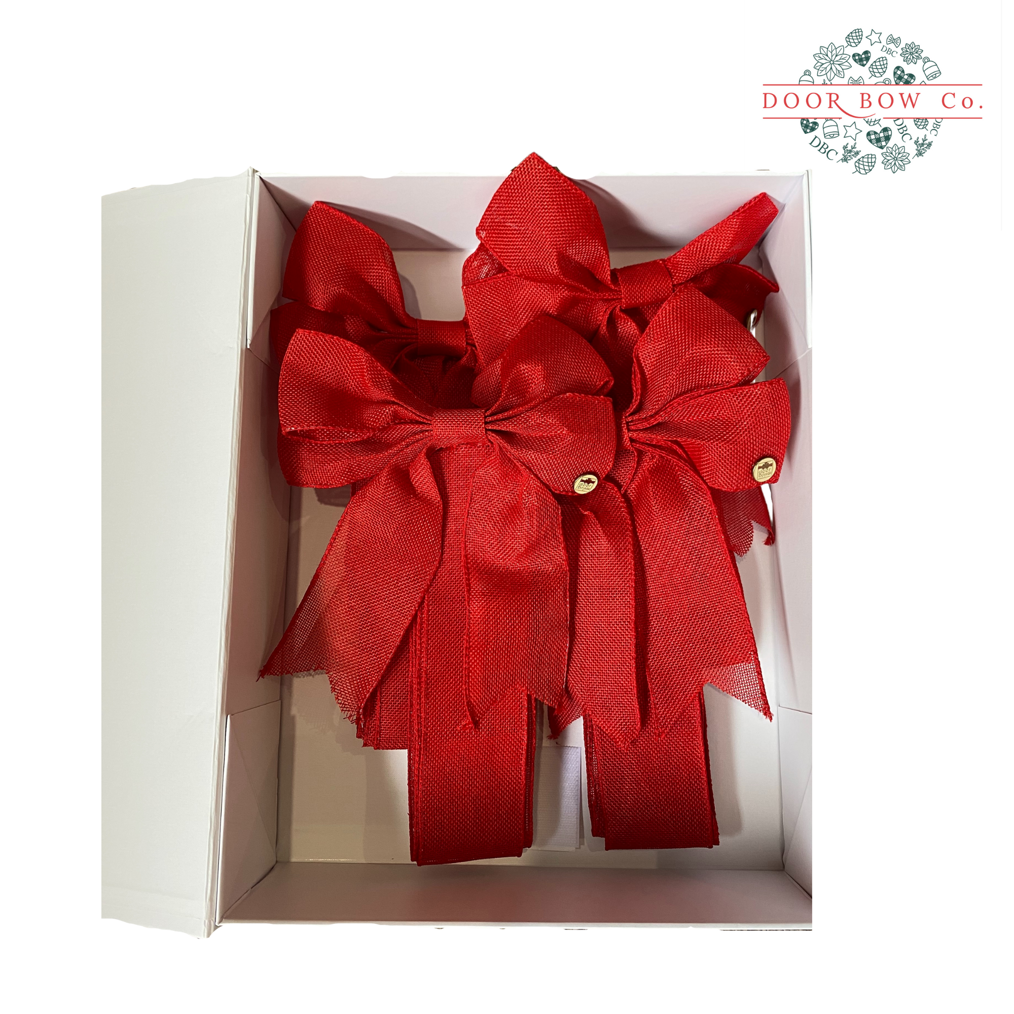 Kitchen Cabinet Bow - Red Burlap